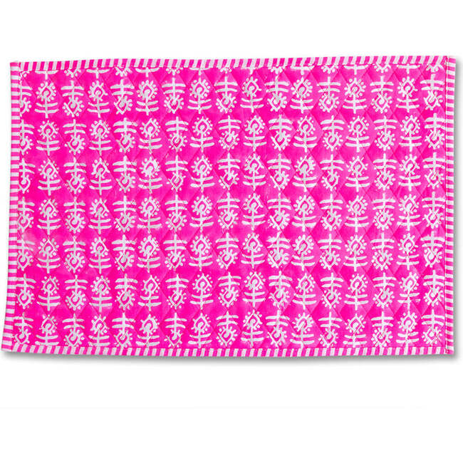Flower Quilted Placemat, Pink