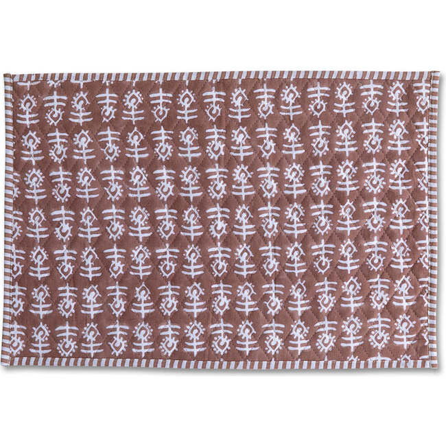 Flower Quilted Placemat, Khaki