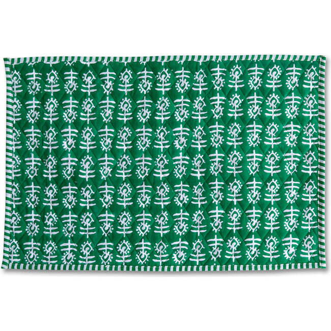 Flower Quilted Placemat, Green