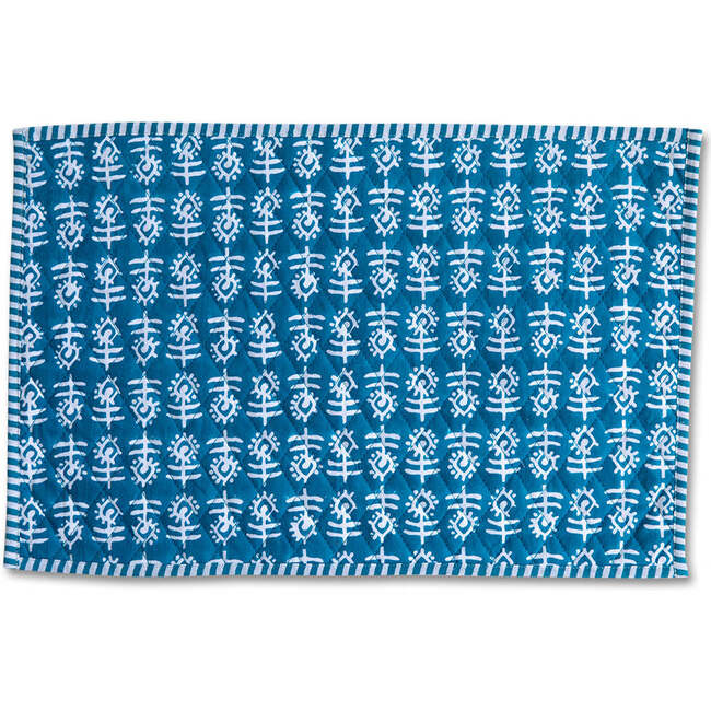 Flower Quilted Placemat, Blue