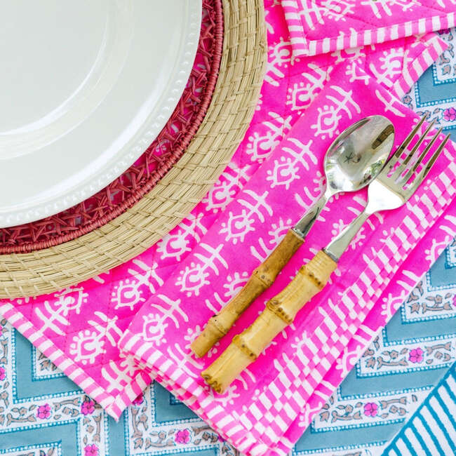 Flower Quilted Placemat, Pink - Tabletop - 2