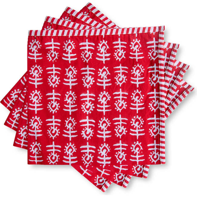 Flower Napkin, Red