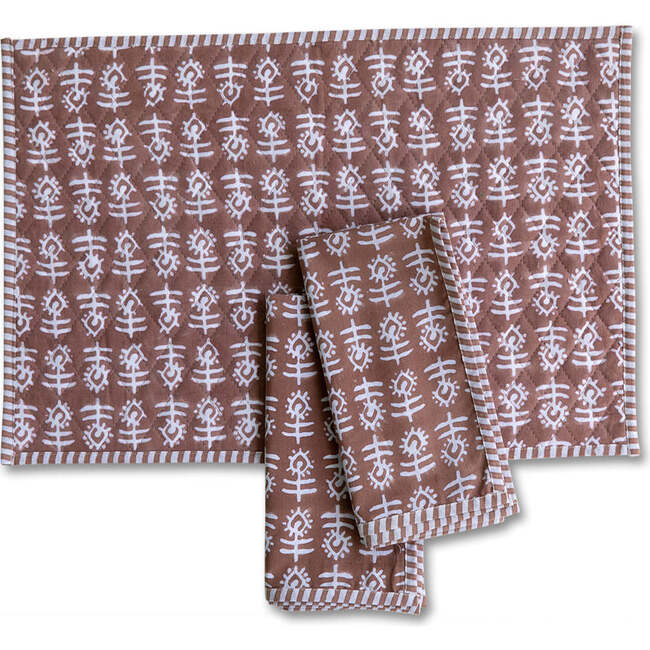 Flower Quilted Placemat, Khaki - Tabletop - 3