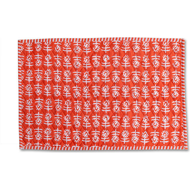 Flower Quilted Placemat, Orange