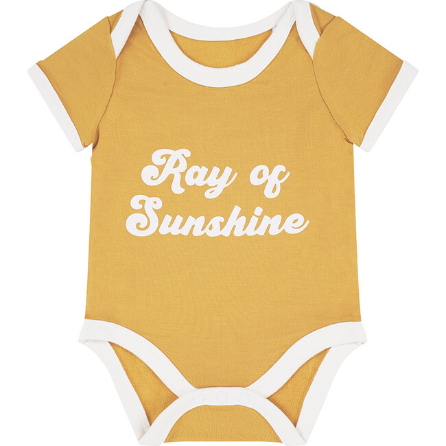 Bamboo Terry Ringer Baby Onesie, Ray Of Sunshine