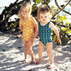 Ruffle Leg One-Piece Swimsuit, Palms In Paradise - One Pieces - 2