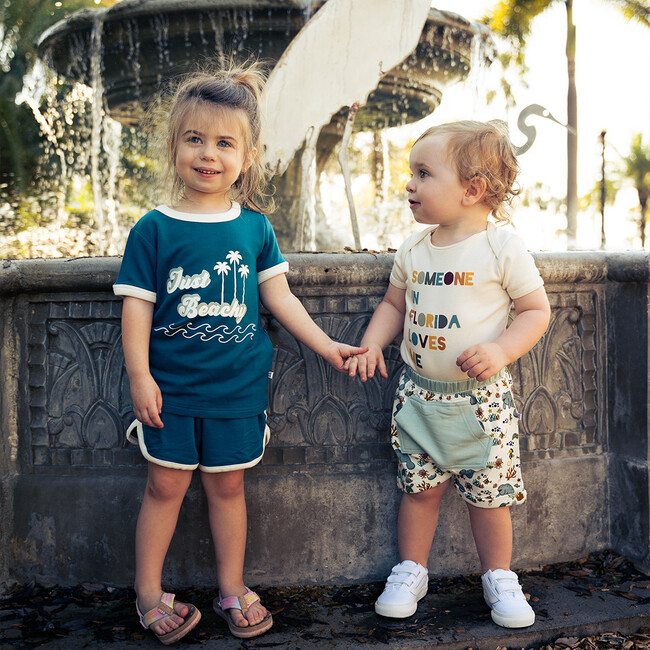 Viscose Bamboo Terry Ringer Print T-Shirt, Just Beachy - T-Shirts - 2