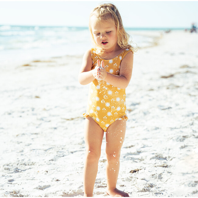 Ruffle Leg One-Piece Swimsuit, Sunny Days - One Pieces - 3