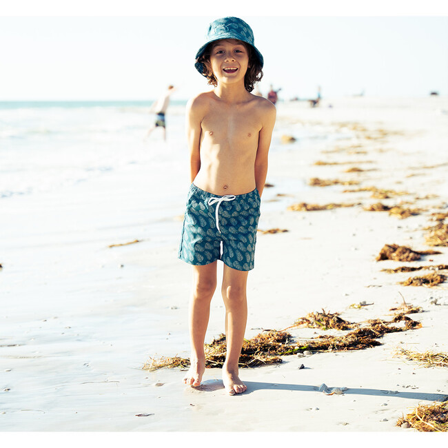 Drawstring Track Swim Trunks, Palms In Paradise - Swim Trunks - 2