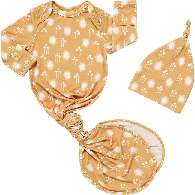 Bamboo Newborn Gown And Hat Baby Gift Set, Sunny Days