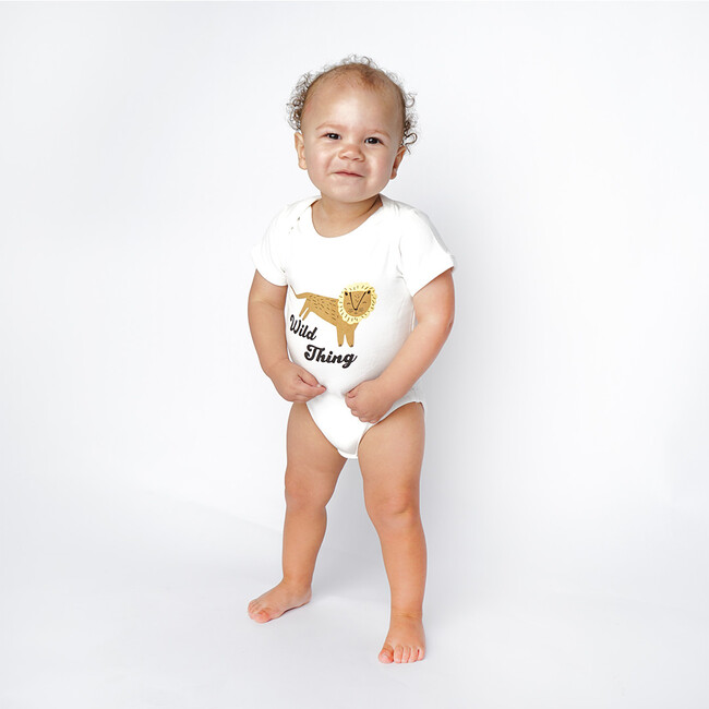 Ringer Print Onesie, Wild Thing - Bodysuits - 2