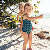 Ruffle Leg One-Piece Swimsuit, Palms In Paradise - One Pieces - 4
