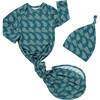 Bamboo Newborn Gown And Hat Baby Gift Set, Palms In Paradise - Mixed Apparel Set - 1 - thumbnail