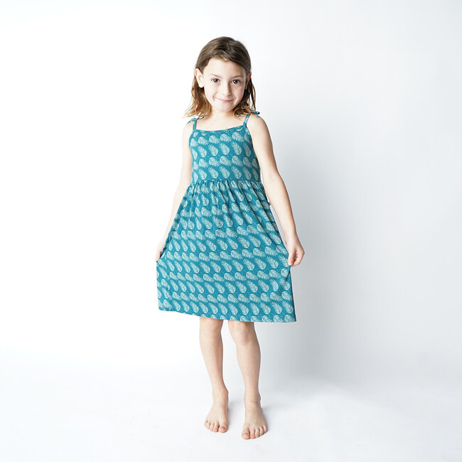 Bamboo Tie-Shoulder Print Sundress, Palms In Paradise - Dresses - 3