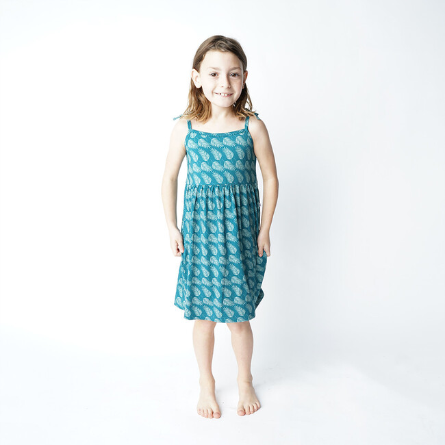 Bamboo Tie-Shoulder Print Sundress, Palms In Paradise - Dresses - 5