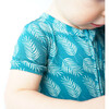 Bamboo Baby Boy Shortie Zipper Romper, Palms In Paradise - Rompers - 3