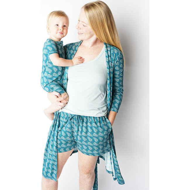 Bamboo Baby Boy Shortie Zipper Romper, Palms In Paradise - Rompers - 4