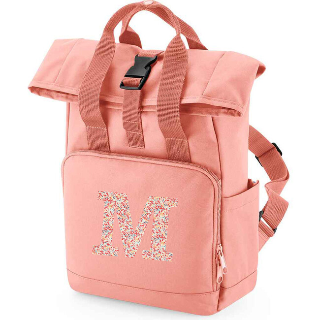Liberty Of London Personalised Roll Top Backpack, Dusky Pink