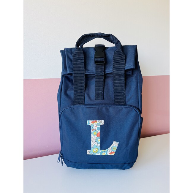 Liberty Of London Personalised Roll Top Backpack, Navy - Backpacks - 2