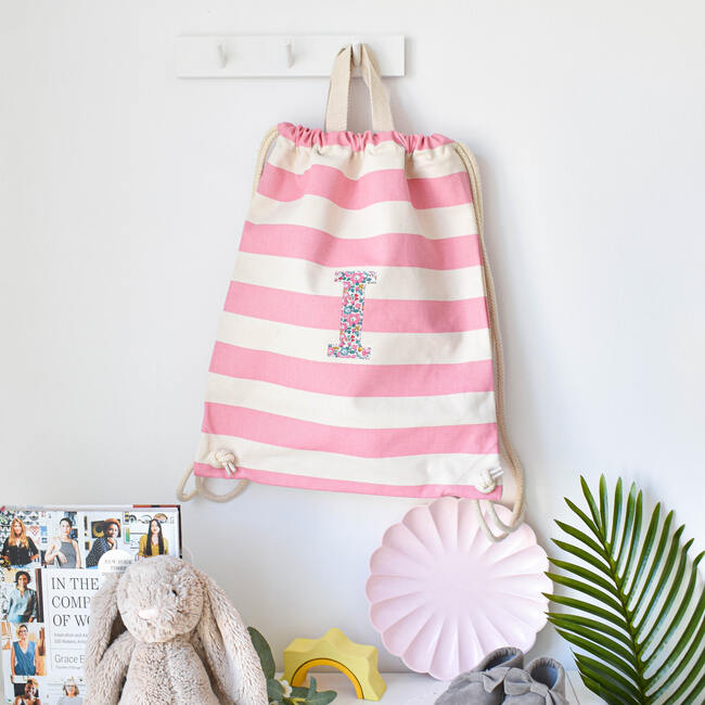 Liberty Of London Personalised Drawstring Bag, Pink - Backpacks - 4