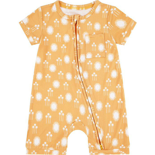 Bamboo Baby Boy Shortie Zipper Romper, Sunny Days