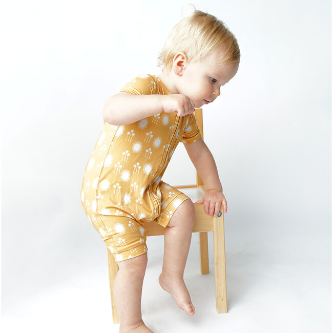 Bamboo Baby Boy Shortie Zipper Romper, Sunny Days - Rompers - 3