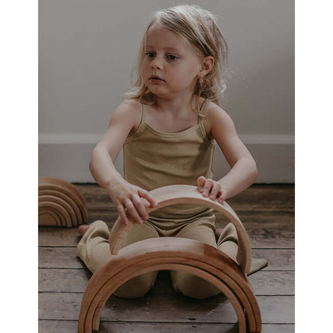 The Ribbed Vest, Beige - Vests - 2