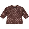 All-Over Floral Print Long Sleeve Sweatshirt, Brown - Sweatshirts - 1 - thumbnail