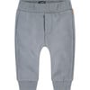 Elastic Waist Cuffed Hem Sweatpants, Ashy Blue - Sweatpants - 1 - thumbnail