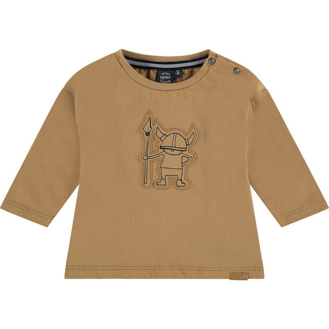 Viking Graphic Long Sleeve Tee Shirt, Gold
