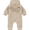 Sherpa Teddy Zipped Hooded Romper, Cream - Rompers - 2