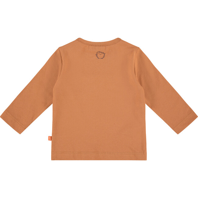 Floral Print Long Sleeve Tee Shirt, Orange - Tees - 2