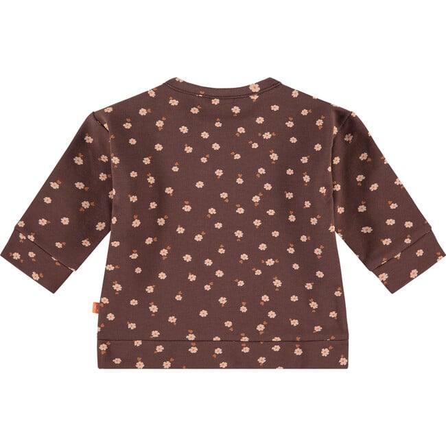 All-Over Floral Print Long Sleeve Sweatshirt, Brown - Sweatshirts - 2