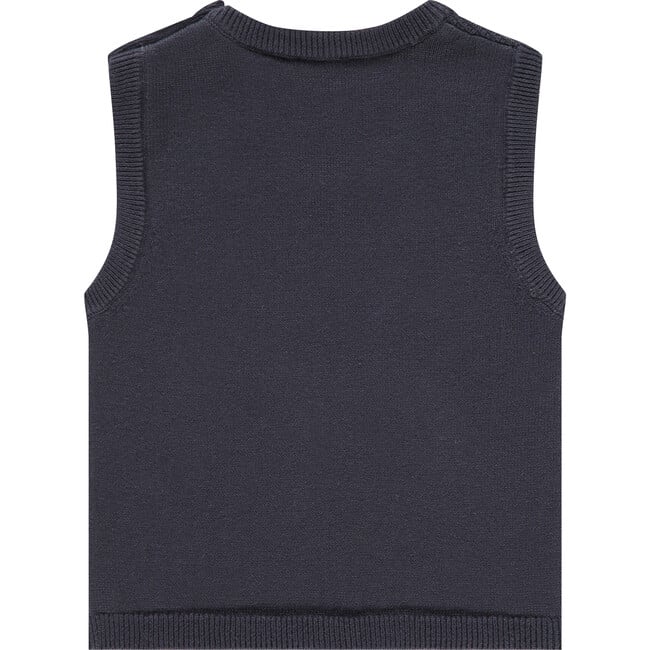 2-Buttoned Shoulder Vest, Navy - Vests - 2