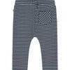 2-Front And 1-Back Pocket Striped Legging, Navy And Blue - Leggings - 2