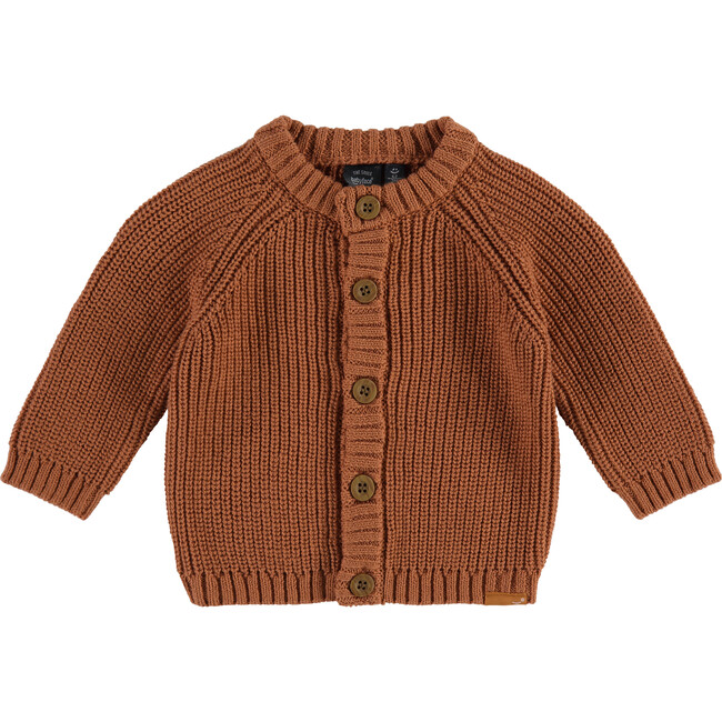 Cable Knit Buttoned Cardigan, Caramel