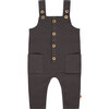 2-Front Pocket Buttoned Strap Overall, Charcoal Grey - Overalls - 1 - thumbnail