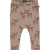 All-Over Moose Print Legging, Taupe - Leggings - 1 - thumbnail