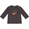 Moose Graphic Long Sleeve Tee Shirt, Charcoal - Tees - 1 - thumbnail