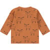 All-Over Moose Outline Long Sleeve Tee Shirt, Orange - Tees - 2