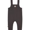 2-Front Pocket Buttoned Strap Overall, Charcoal Grey - Overalls - 2