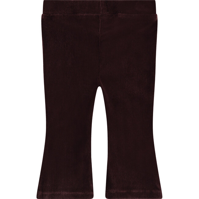 Retro Style Flare Leg Velvet Pants, Brown - Pants - 2
