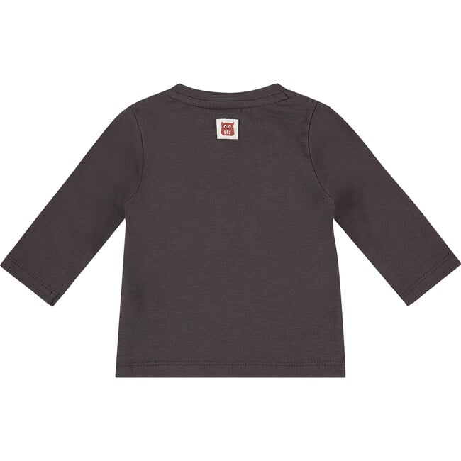 Moose Graphic Long Sleeve Tee Shirt, Charcoal - Tees - 2