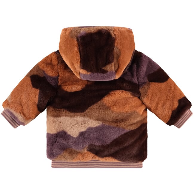 Reversible 2-Pocket Furry Coat, Multicolor And Purple - Faux Fur Coats - 2