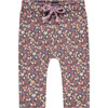 Floral Print Bow Waistband Sweatpants, Purple And Multicolors - Sweatpants - 1 - thumbnail