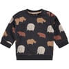 Elephant And Rhino Graphic Crew Neck Sweatshirt, Navy And Multicolors - Sweatshirts - 1 - thumbnail