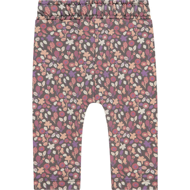 Floral Print Bow Waistband Sweatpants, Purple And Multicolors - Sweatpants - 2