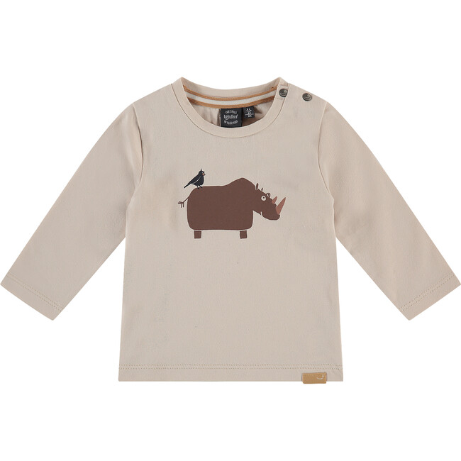 Rhino Graphic Long Sleeve Tee Shirt, Off-White