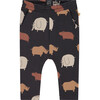 All-Over Elephant And Rhino Graphic Legging, Navy - Leggings - 1 - thumbnail