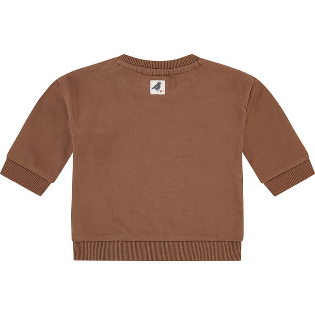 Embroidered Rhinoceros Crew Neck Sweatshirt, Brown - Sweatshirts - 2